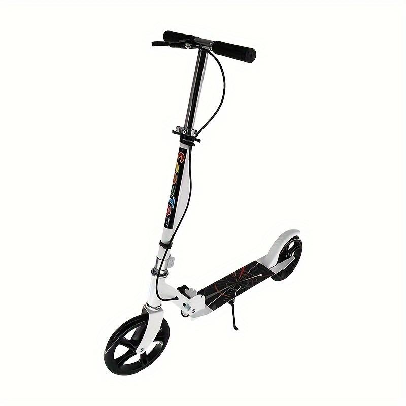 Double Brake Folding Adult and Youth Scooter, Adjustable Height (4 Gears), Lightweight, Maximum Load Capacity 220 Pounds, 2 Wheels Commuter Scooter