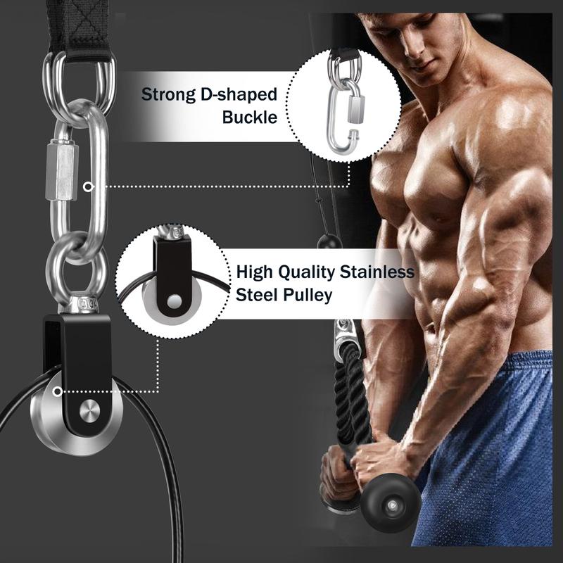 Adjustable Tricep Pulley System for Bicep Curls, Tricep Pull Downs, and Full Upper Body Workouts – Home Gym Equipment