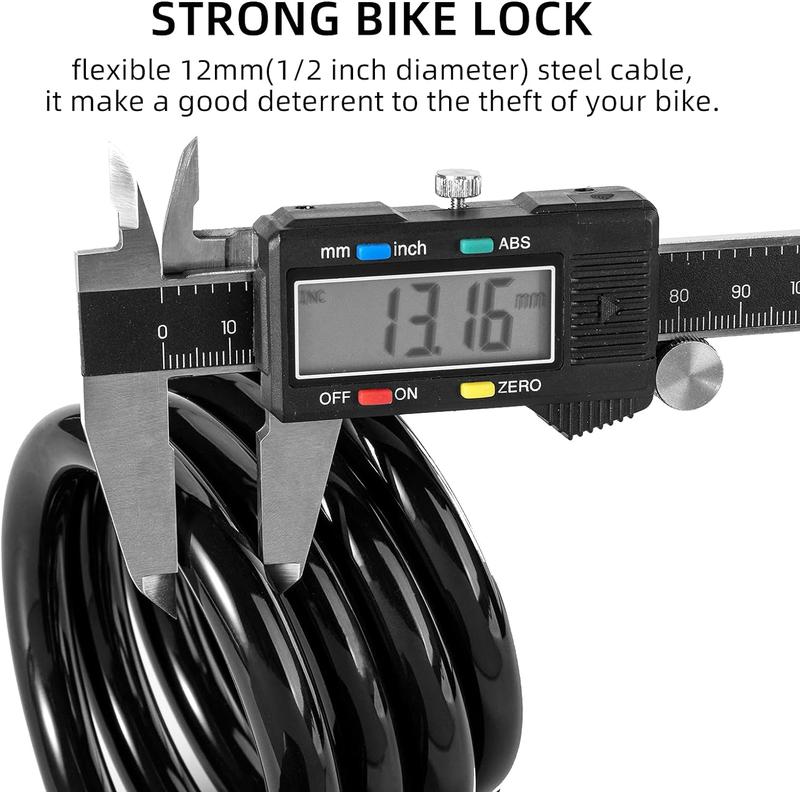 ROCKBROS 4ft Bike Cable Lock - Secure, Lightweight with Mounting Bracket