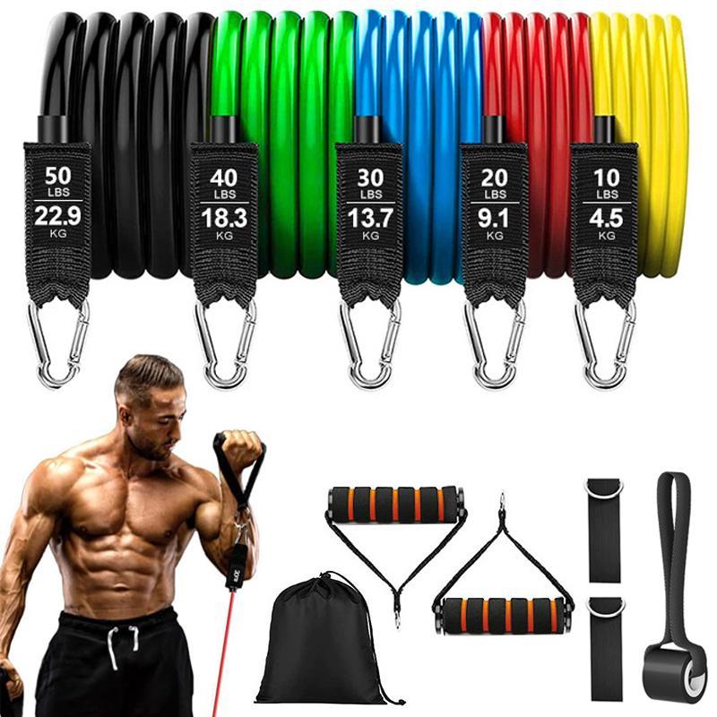 Resistance Band Set, 1 Set Portable Multipurpose Fitness Band with Handle & Storage Bag, Durable Exercise Band for Home Gym Workout