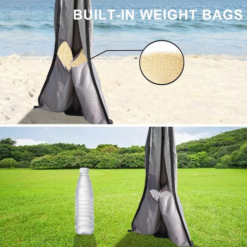 Compact Pop Up Canopy Tent, Collapsible Instant Shelter,Portable Sports Cabana, with Built-in Weight Bags, 8 x 8 ft Base   6 x 6 ft Top for Camping, Hiking, Picnic, Family Outings (Khaki)