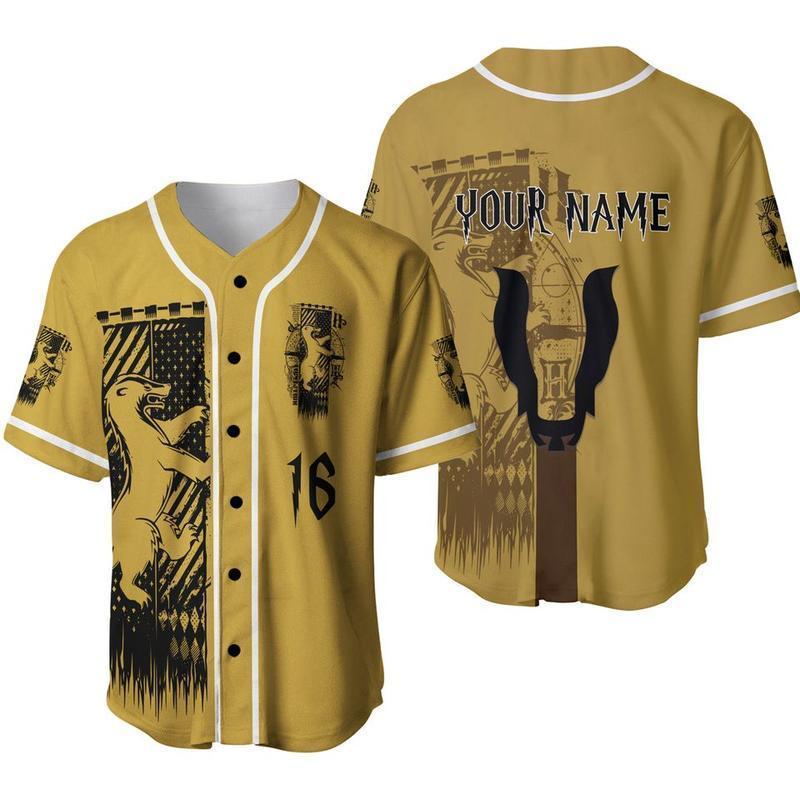 Custom Wizards House Unisex Baseball Jersey, Personalized HP Fan Baseball Jersey, Hogwarts House Sports Shirt, Custom Baseball Jersey, Unique Wizarding World Apparel, Personalized HP Fan Gear