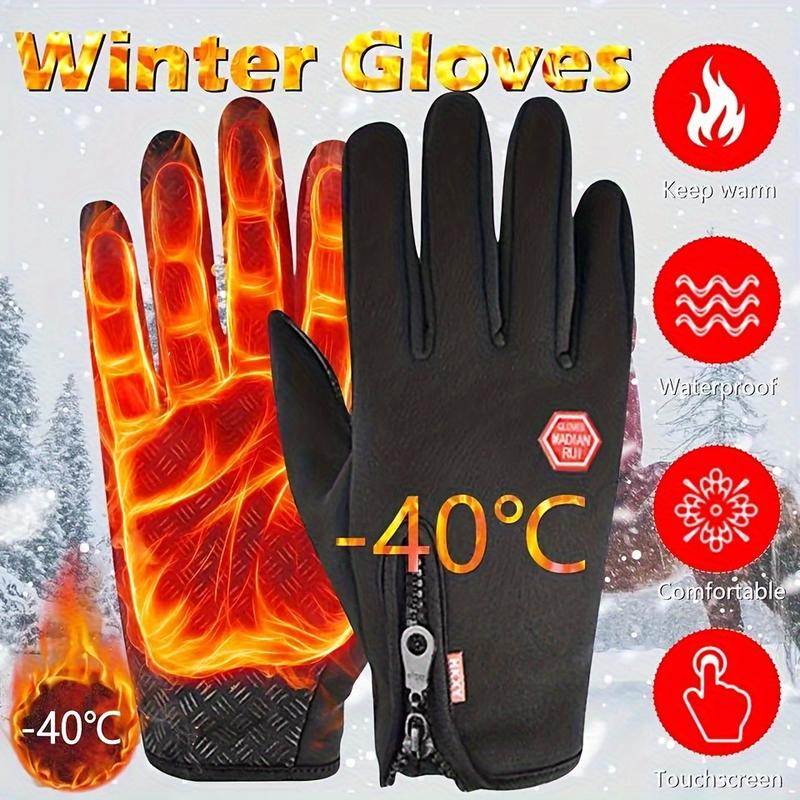 Warmthplus Men's Touch Screen Gloves-Waterproof, Heat-Insulated, Windproof and Touch-Sensitive Gloves for Outdoor Activities-Ideal for Skiing, Commuting in Snowboard and Cold Weather