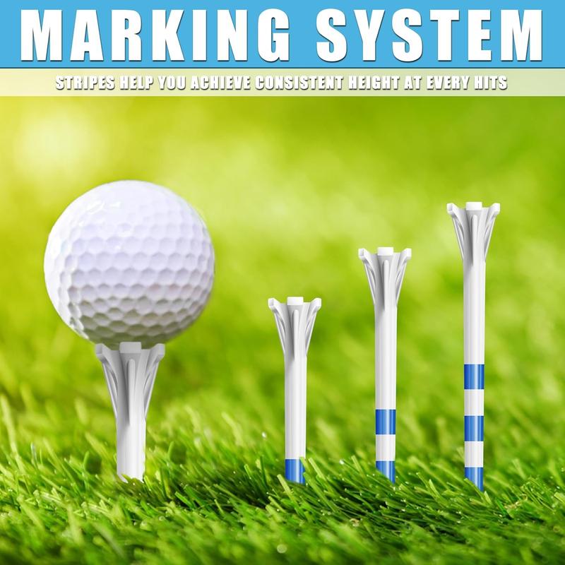 Professional 5 Prongs Golf Tees 100 Pack | 85 Driver Tees with 15 Iron Hybrid Tees Mixed Pack | Low Friction and Resistance Golf Plastic Tees