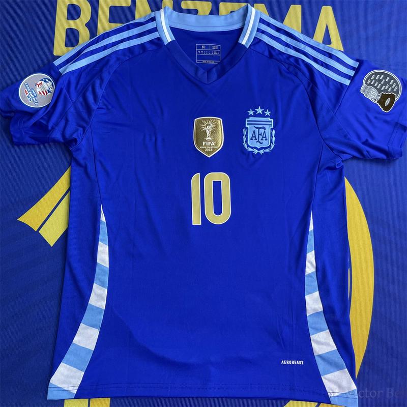 Copa America Argentina National Team Away Blue Soccer Jersey, Fan Edition No.10 Lionel Messi