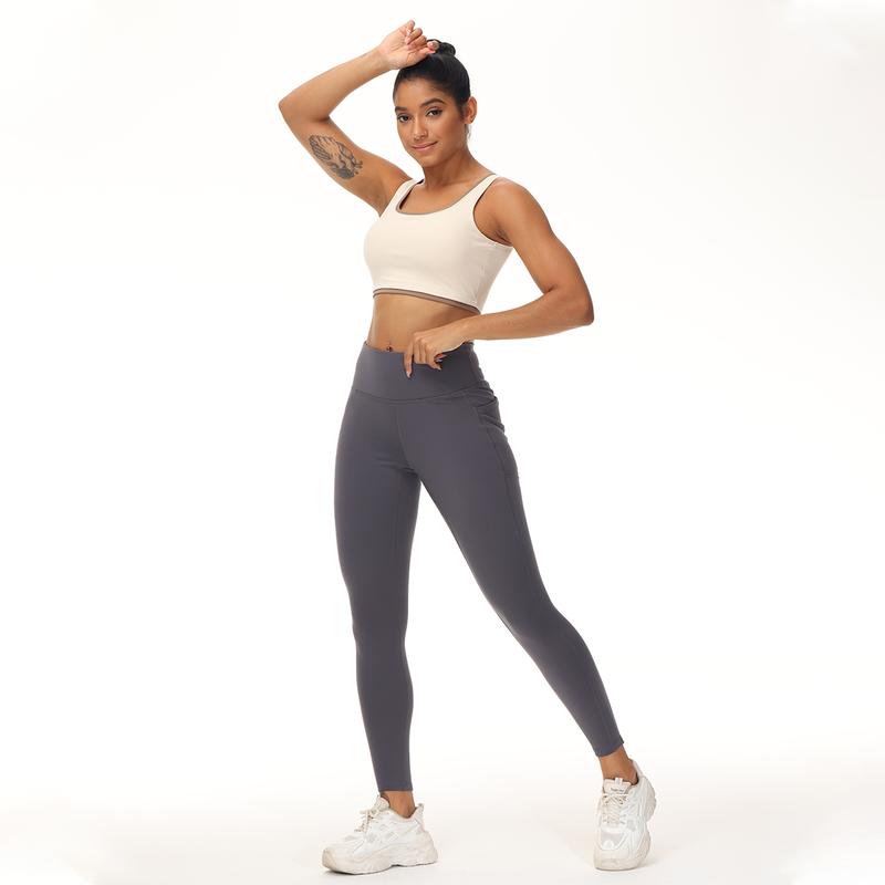 High Waist Running Workout Leggings for Yoga with Pockets Women's