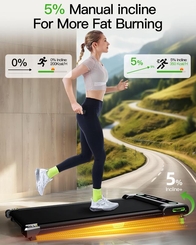 [Walking Pad with Incline] Akluer Incline Walking Pad Treadmill for Home, Speed 0.6-4MPH,2.5 HP Under Desk Treadmill Small with Remote Control black friday