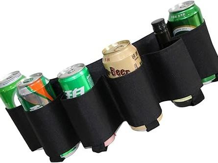 Beer Belt Holster with 6 Holders Adjustable Camouflage Beer Soda Can Holster Belt Beer Waist Pack for Can Drink Bottle Men Women Party Drinking Picnics Hiking 4 Colors