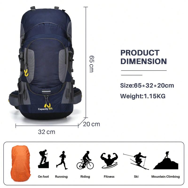 60L Waterproof Backpack Rucksack Large Trekking Bag For Outdoor Camping Hiking Backpack Waterproof Trekking Travel Rucksack Bags For Mens Womens