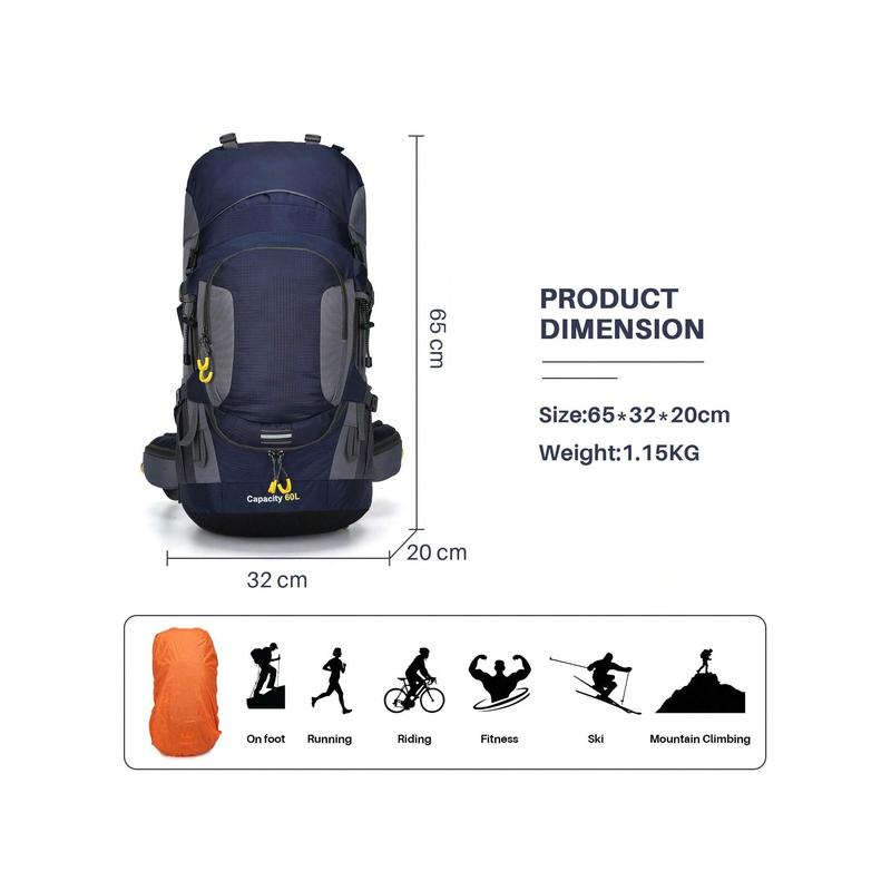 60L Waterproof Backpack Rucksack Large Trekking Bag For Outdoor Camping Hiking Backpack Waterproof Trekking Travel Rucksack Bags For Mens Womens