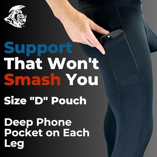 Real Men Nylon Pouch Leggings ABCD Pouch 2 pack Grey Black Running tights Running leggings thermal long johns base layer