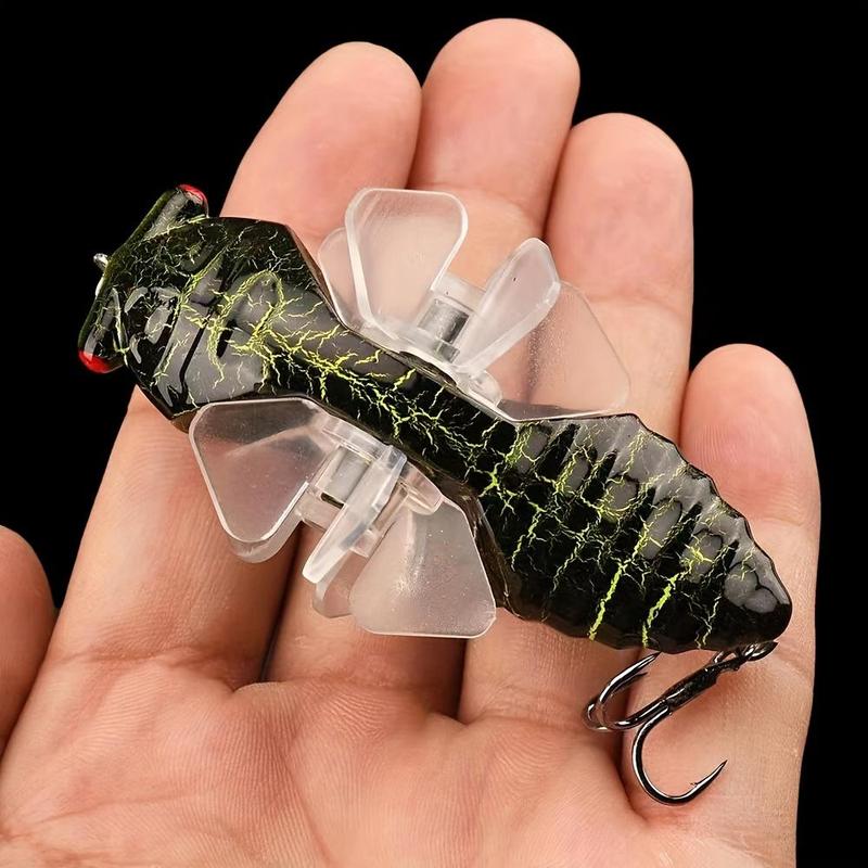 Bionic Insect Bait, 5 Counts Topwater Plastic Fishing Lure with Hook, Fake Fishing Bait, Outdoor Fishing Accessories for Fishing Enthusiasts