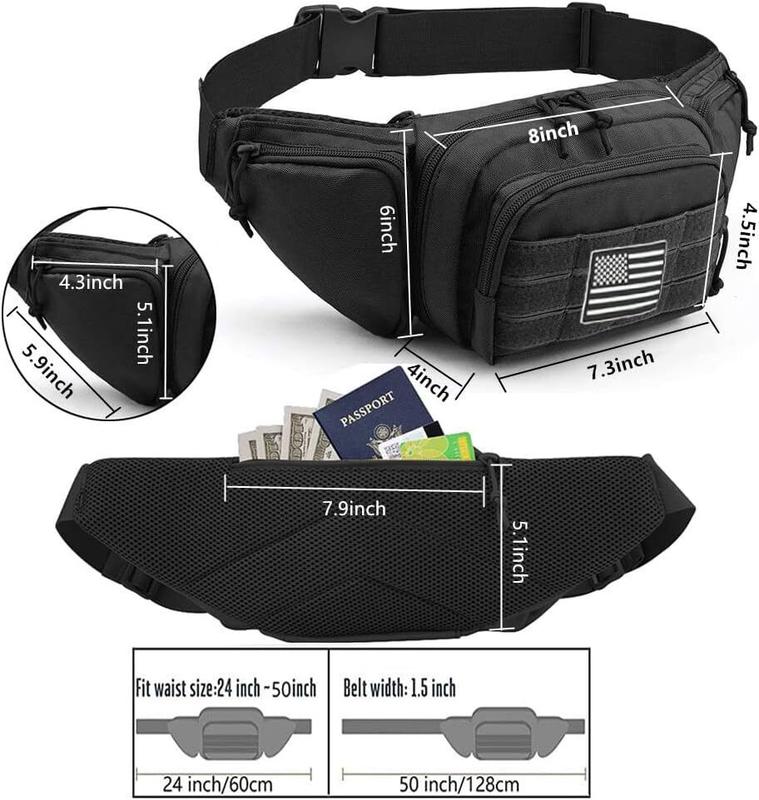 Fanny pack  Tactical Waist Pistol Bag Multi-functional Fanny Pack Shoulder Chest Assult Bag, Gun holster  Tactical Military