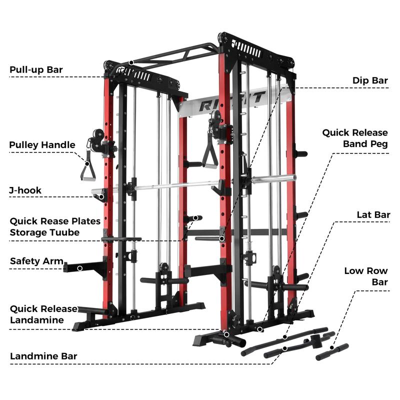 Upgrade M1 2.0 Multi-functional Smith Machine with Powerful Storage System smith machine squat machine power rack