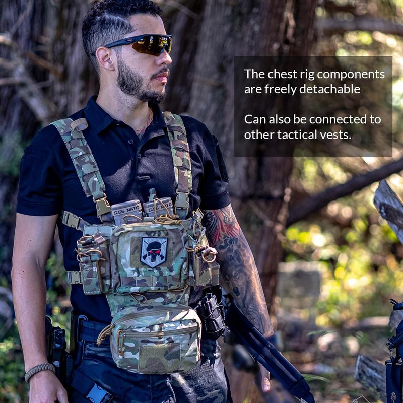 VOTAGOO Chest Rig-Sport Chest Rig New, Adjustable & Detachable Molle Micro Chest Rigs