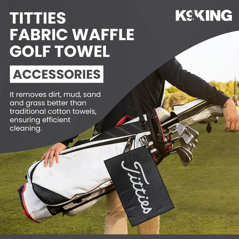 Black Funny Golf Microfiber Towel - Premium Towel for Golf Bags with Magnetic Holder - Ideal Golf Accessories for Men and Women-Golf Club Bag Accessories for a Fun Golfing Experience | Great Gift Idea