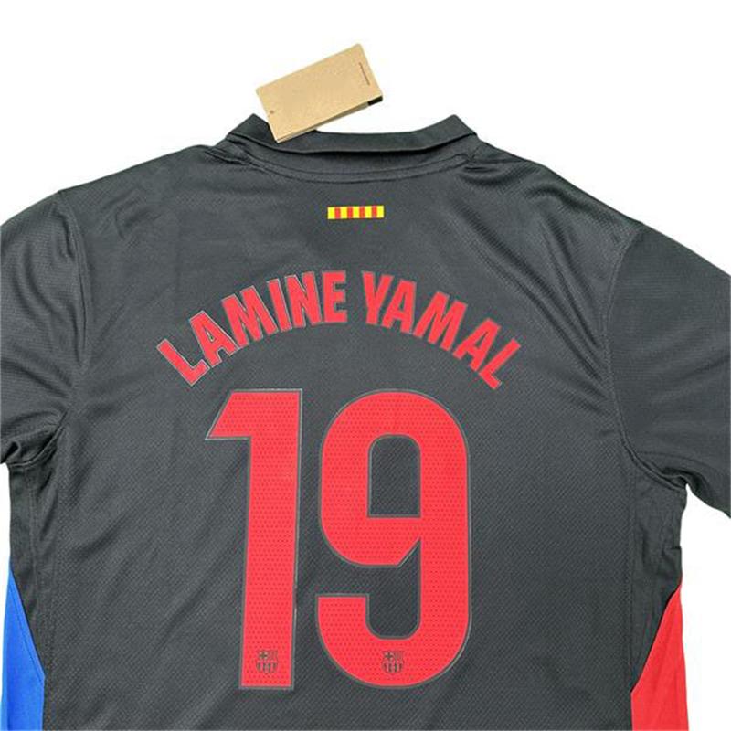 2425 Barcelona jersey black away player version No. 19 Yamal football sportswear