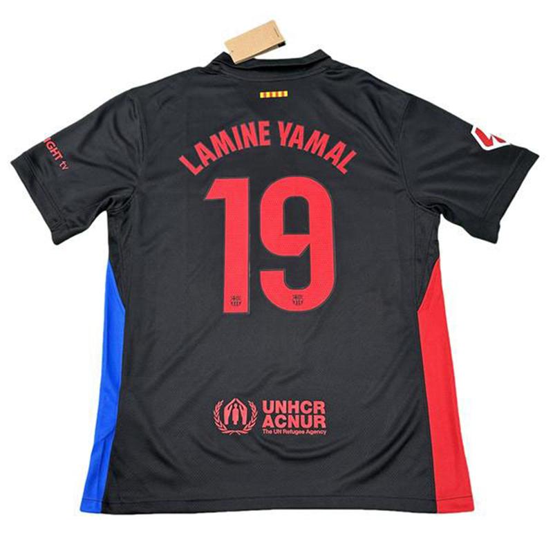 2425 Barcelona jersey black away player version No. 19 Yamal football sportswear