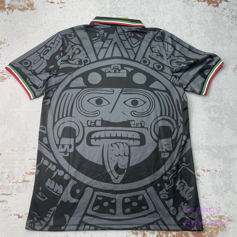 1998 World Cup Mexico National Team Away Short Sleeve Retro Soccer Jersey Black