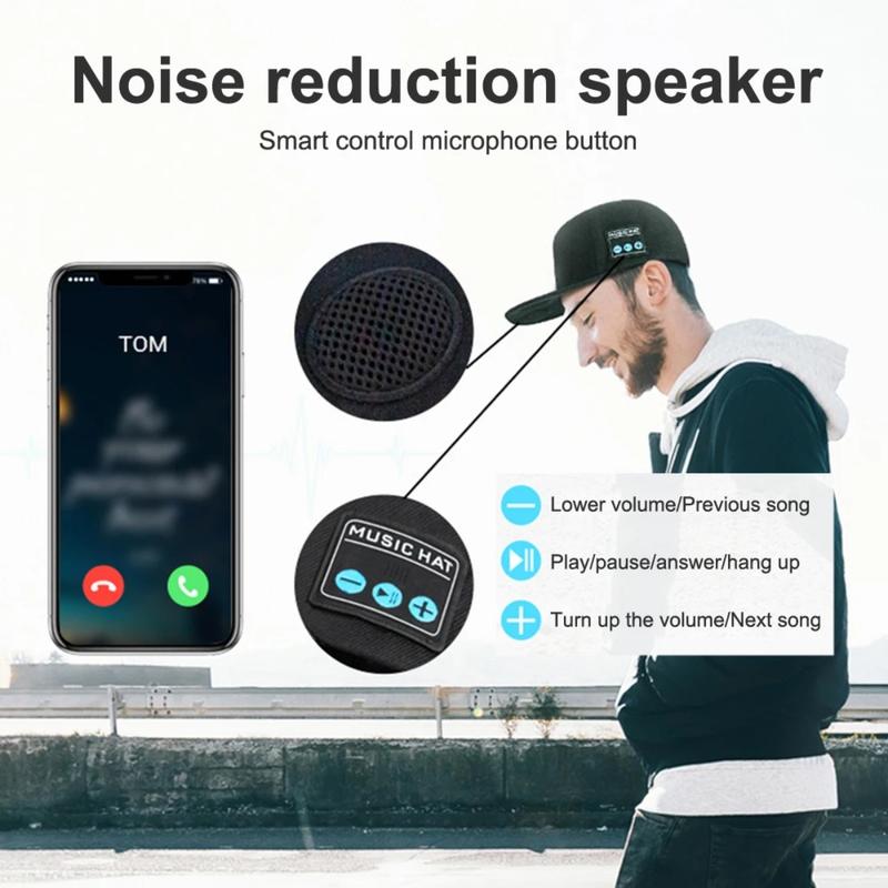 [Hot]2024 sale black high speed bluetooth 5.4 Hat with Bluetooth Speaker Adjustable Bluetooth Hat Wireless Smart Loudspeaker Cap For Outdoor Sport Baseball Cap With Mic