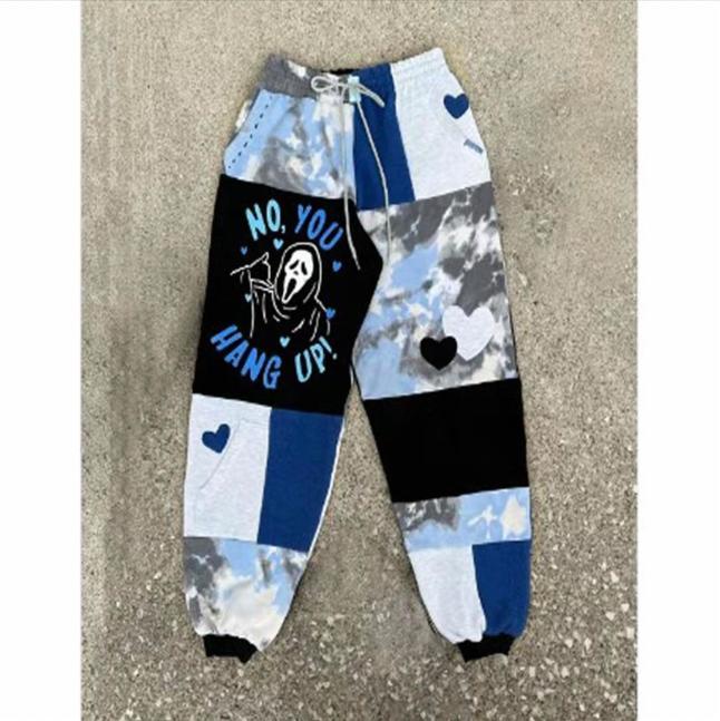 Let watch Scary Movie Joggers, Halloween Jogger Pants, Spooky Ghostface Pants, Fall Winter Pants, Jogger Pant For Men, Patchwork Joggers Halloween