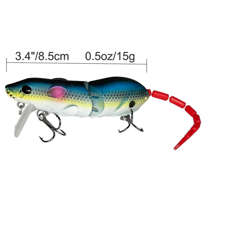 Simulated Mouse Lure with Hook, 3 Counts set Swimbait with Hook, Effective Mouse Lure for Catching Pike and Other Fish