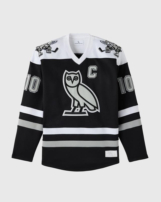 ICON OVO Black White #10 Hockey Jersey Shirt, Custom Hockey, Jersey Outfit Idea, Movie Ice Hockey Jersey embroidered