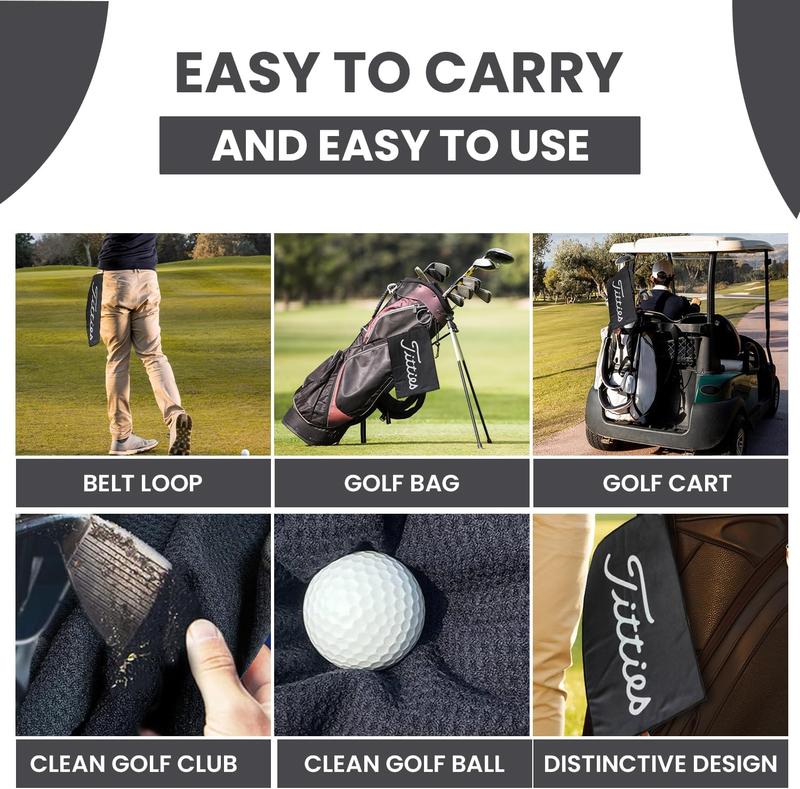 Black Funny Golf Microfiber Towel - Premium Towel for Golf Bags with Magnetic Holder - Ideal Golf Accessories for Men and Women-Golf Club Bag Accessories for a Fun Golfing Experience | Great Gift Idea