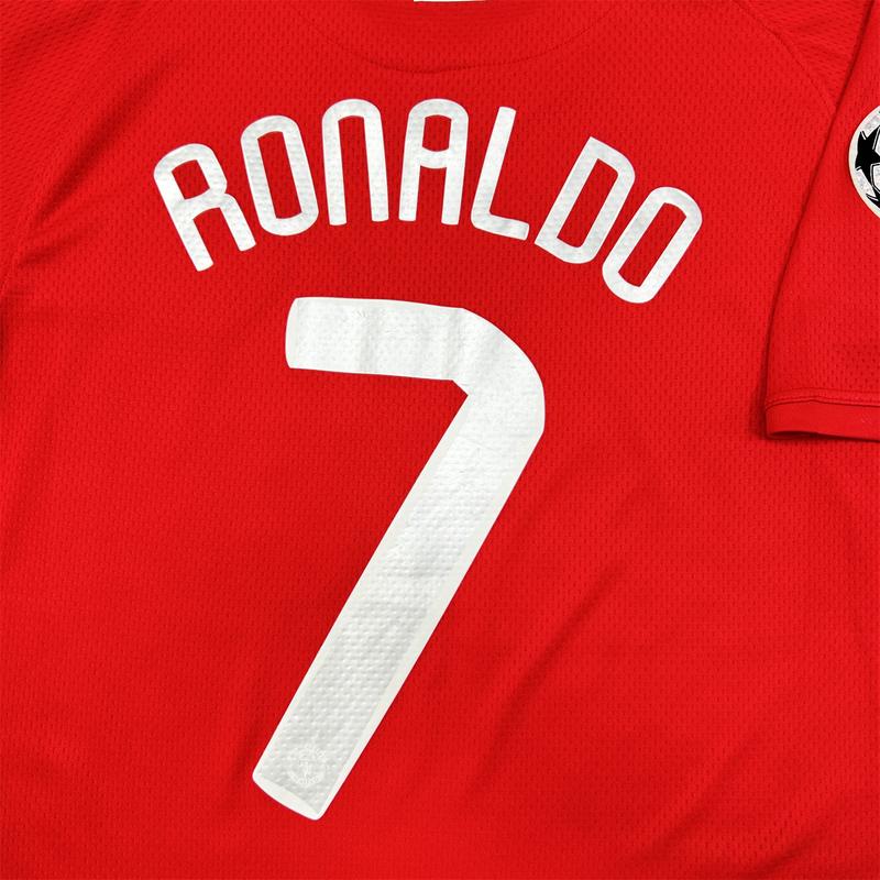 NIKE 07 08 Manchester United Home Short Sleeve 7# Cristiano Ronaldo Retro Soccer Jersey Red