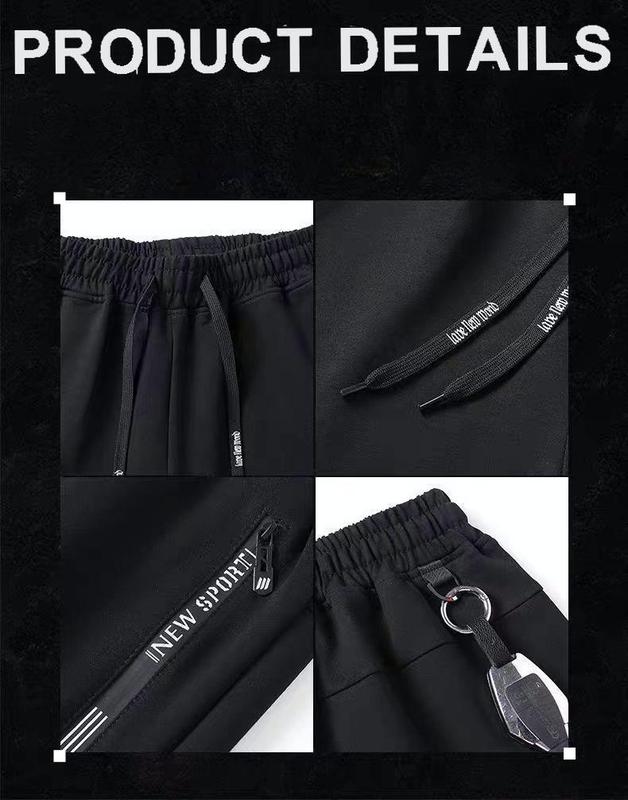 Men's 2-pack sports sweatpants, featuring exquisite embroidered zipper pockets and embroidered drawstrings. athletic joggers workout 2pcs