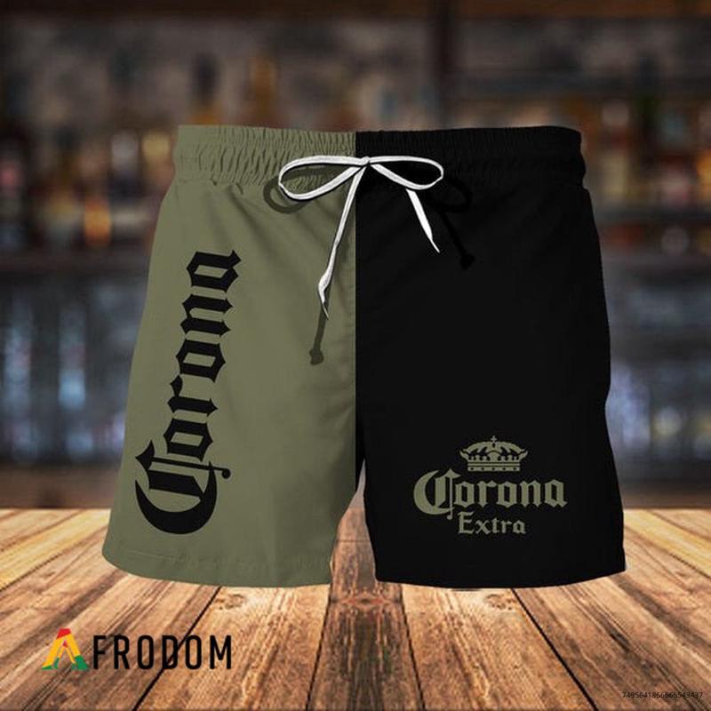 Basic Corona Beer Swim Trunks, Hawaiian Shorts For Men Dad Friend, Aloha Shirt, Trendy Gift