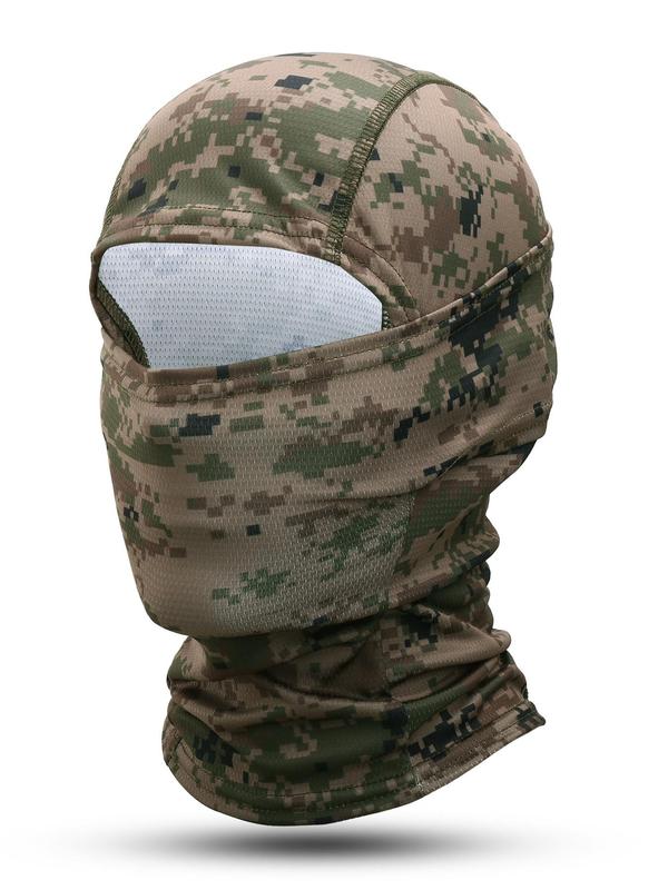 Unisex Sporty Camouflage Pattern Face Covering Mask,  Breathable Balaclava Cap for Men & Women, Quick Drying Sports Face Mask for Outdoor Activities