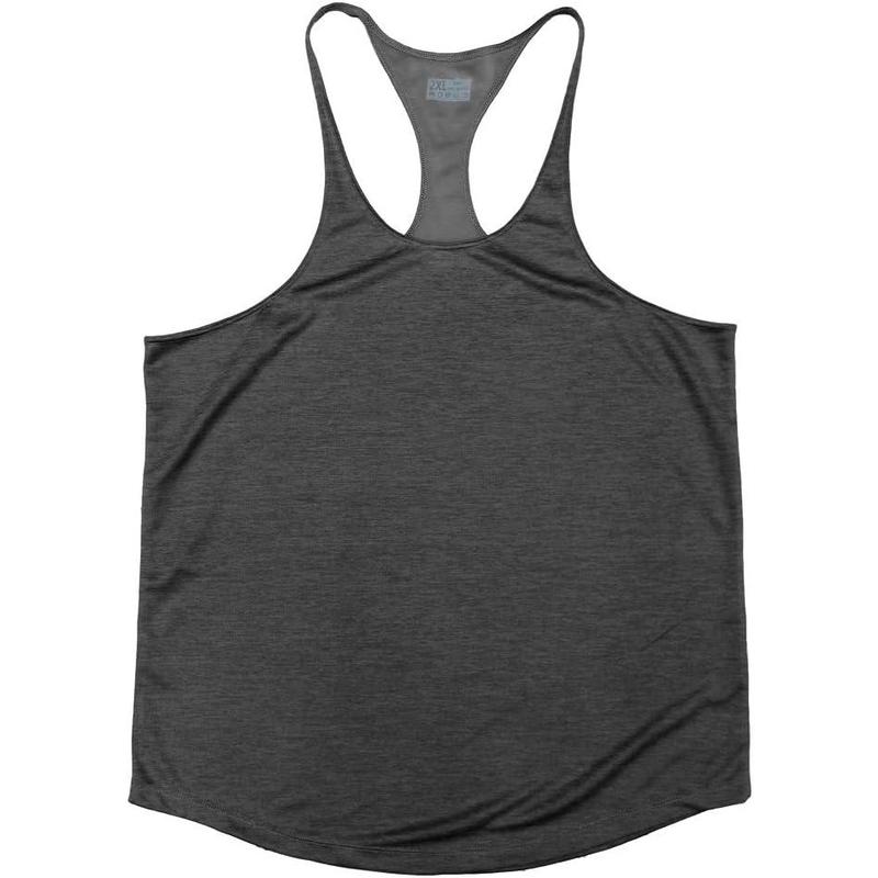 Men's Bodybuilding Stringer Tank Tops Y-Back Gym Fitness Workout Training Running T-Shirts Athletic Quick Dry Top