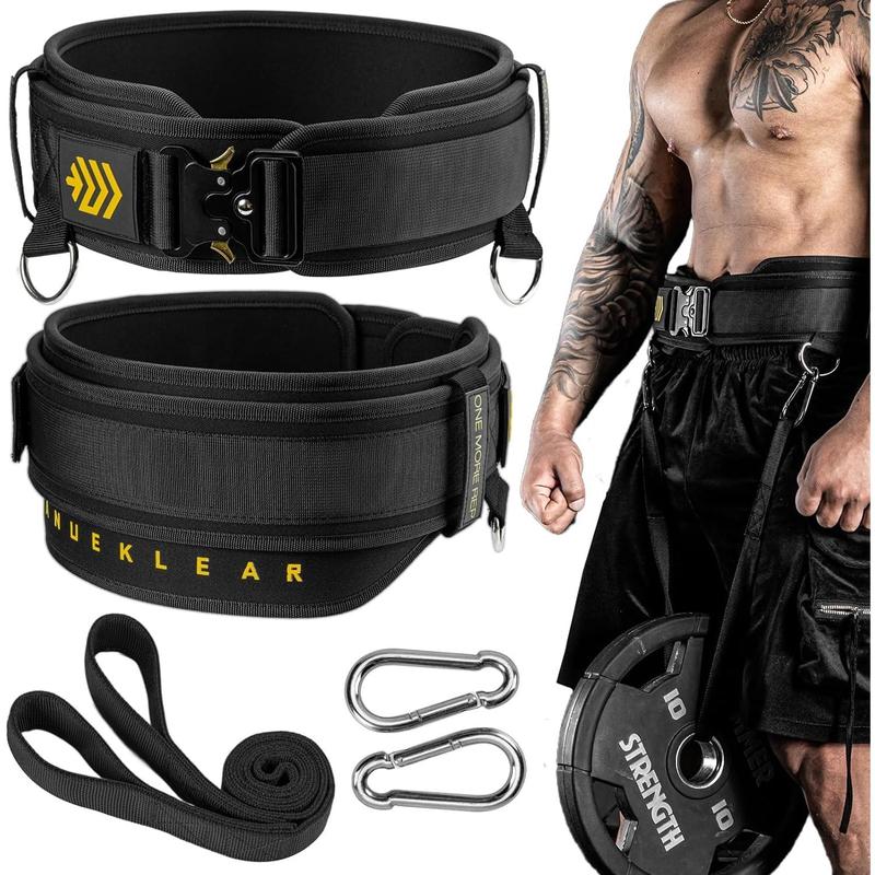 MANUEKLEAR Quick Locking Weighted Belt, Double-Layer Dip Belt for Weight Lifting, Weighted Pull Up Belt for Powerlifting Squat