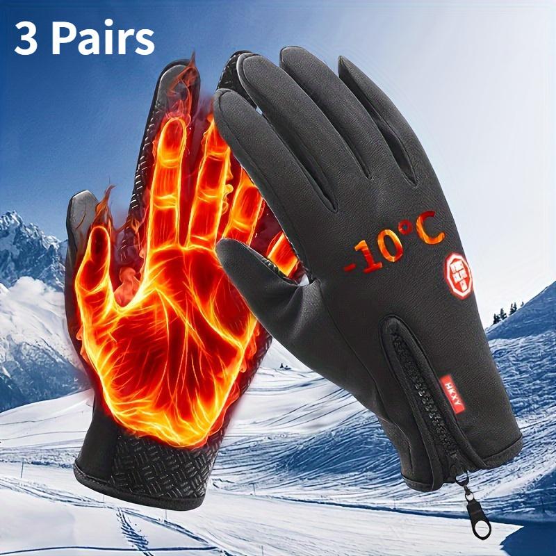 3 Pairs of Thermal and Windproof Gloves, Compatible with Touch Screen, Non-Slip, Waterproof, Cycling Sports Gloves, Comfortable and Warm, Made of Polyester Fabric, Suitable for Outdoor Sports Enthusiasts, Winter Skiing and Cold Weather Activities, Indepen