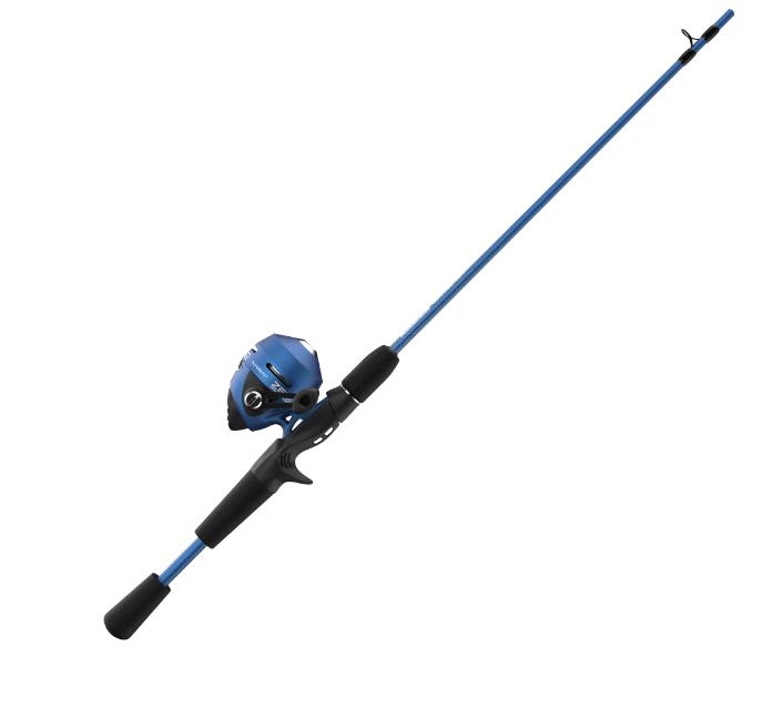 Slingshot Spincast Reel and Fishing Rod Combo, 5-Foot 6-Inch 2-Piece Fishing Pole, Size 30 Reel, Right-Hand Retrieve, Blue - Perfect for Fishing