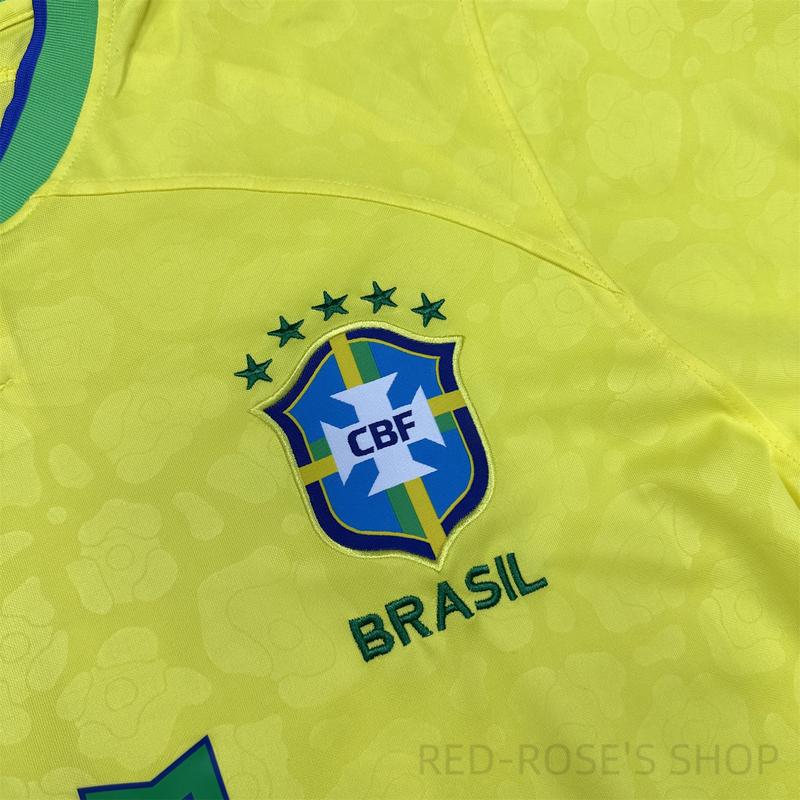 Nike 2022 World Cup Brazil Fan Edition Home Short Sleeve Neymar JR Soccer Jerseys