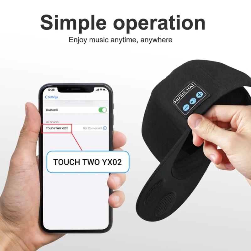 [Hot]2024 sale black high speed bluetooth 5.4 Hat with Bluetooth Speaker Adjustable Bluetooth Hat Wireless Smart Loudspeaker Cap For Outdoor Sport Baseball Cap With Mic