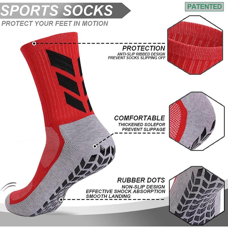 Mens Grip Socks Soccer Non Slip Socks for Men Anti Slip Hospital Socks Grippers Non Skid Training Athletic Socks