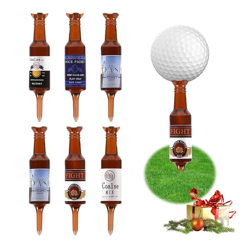 6 Pack Plastic Beer Bottle Golf Tees , The Perfect and Funny Gift for Men, Funny Golf Accessories