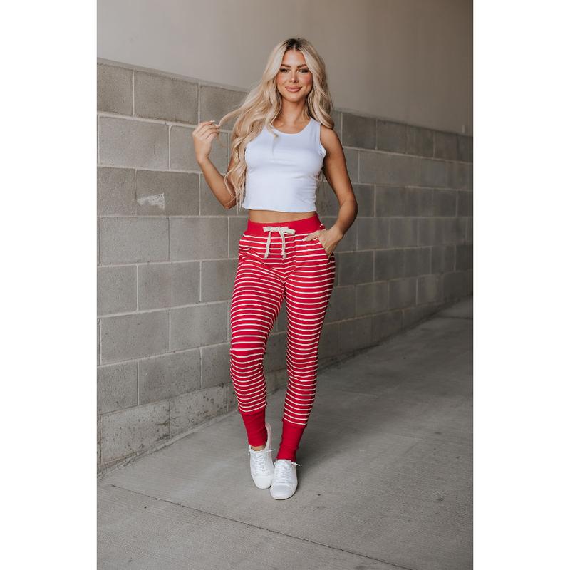 Ampersand Avenue Triple Stretch Joggers - Peppermint Stripe