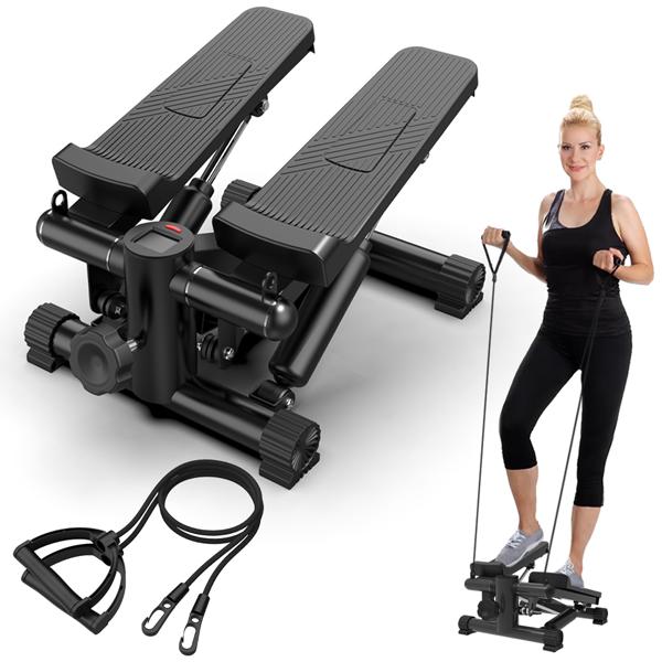 [Fahuac] Mini Steppers for Exercise at Home,Stair Stepper with Resistance Bands with Quiet Design, Portable Fitness Stepper Equipment Machine for Full Body Workout, Max 330 Lbs