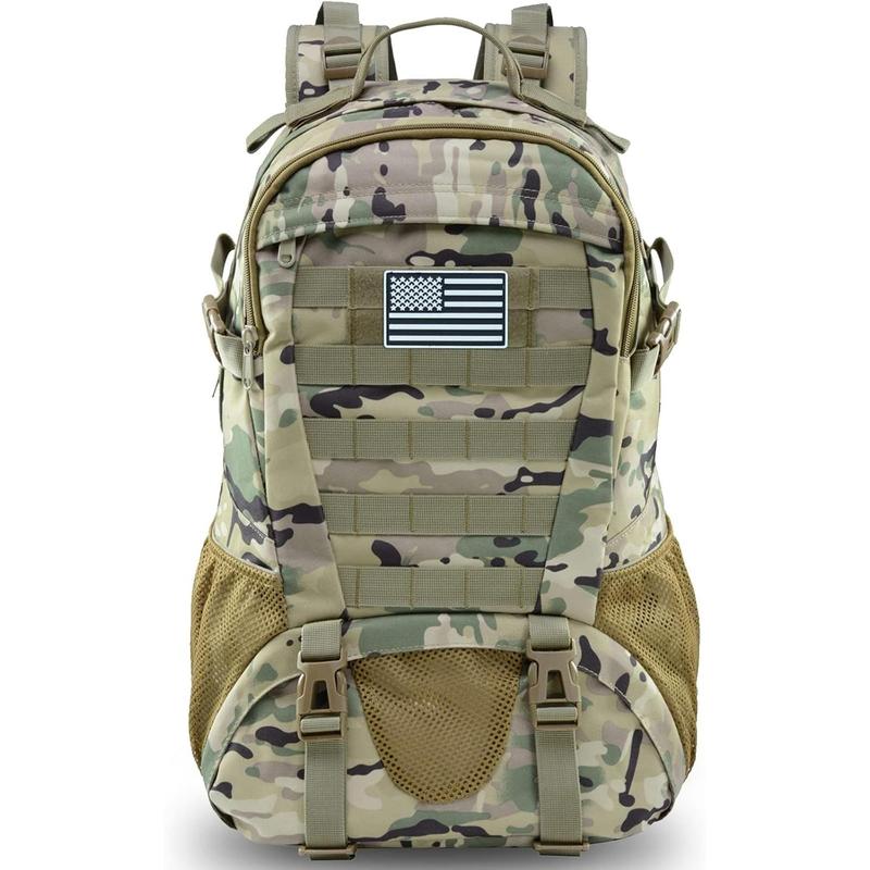 Tactical Backpack for Men Hiking Day Pack Molle Military Rucksack Waterproof 30L EDC Bag with USA Flag Patch