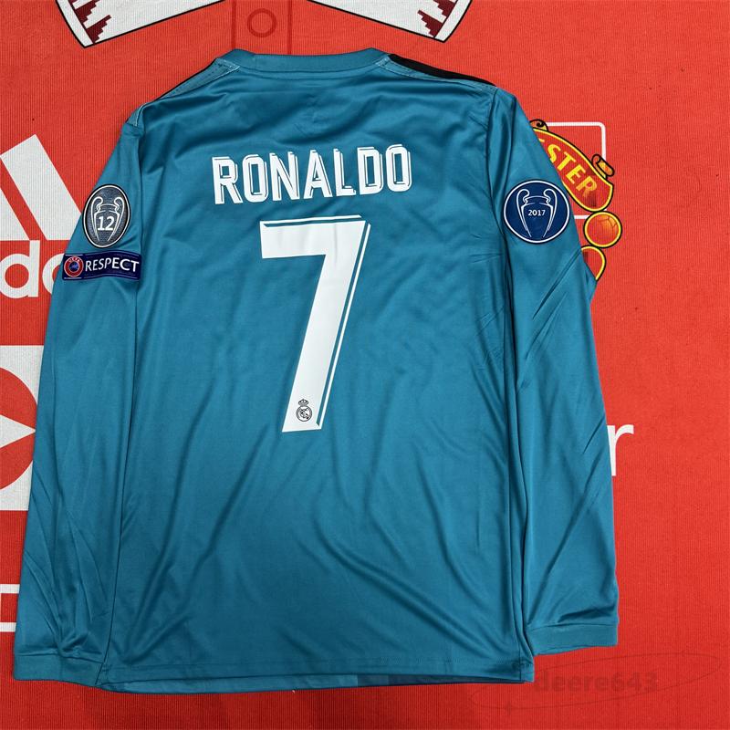 Soccer Jersey Fans Version Away kit Madrid Cristiano Ronaldo #7 Blue Long Sleeves