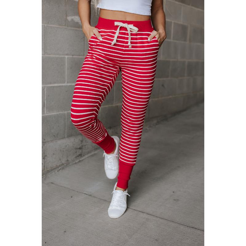 Ampersand Avenue Triple Stretch Joggers - Peppermint Stripe