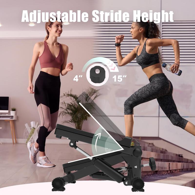 [Fahuac] Mini Steppers for Exercise at Home,Stair Stepper with Resistance Bands with Quiet Design, Portable Fitness Stepper Equipment Machine for Full Body Workout, Max 330 Lbs