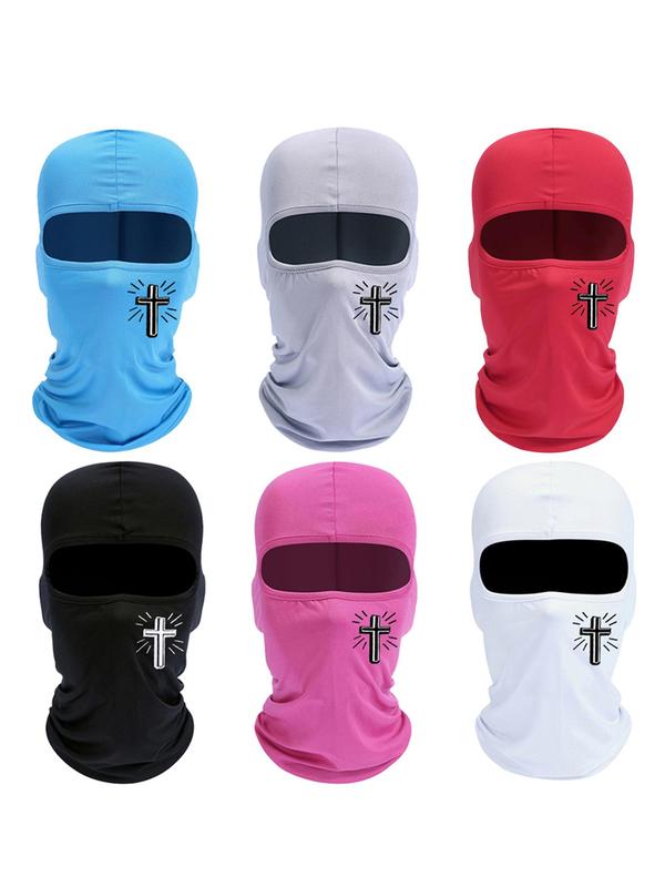 2 in 1 Cross Print Balaclava Face Mask, Summer Cooling Neck Gaiter, UV Protector Motorcycle Ski Scarf for Men Women