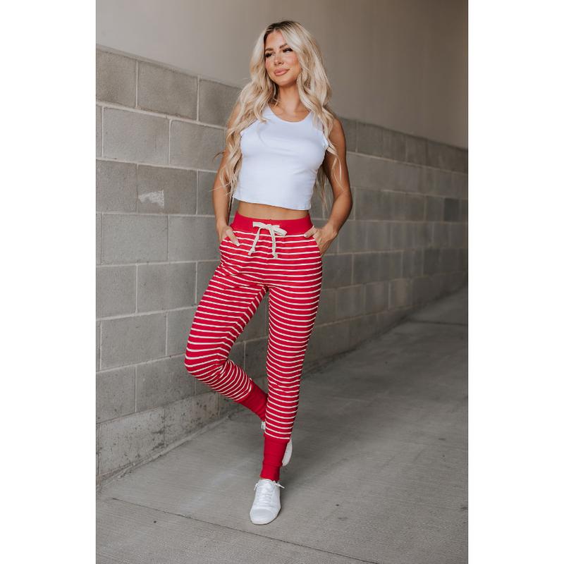 Ampersand Avenue Triple Stretch Joggers - Peppermint Stripe