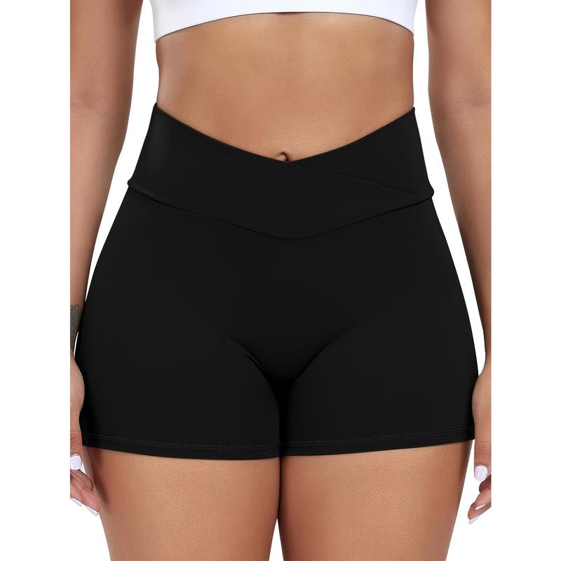 For Women with Pocket Shorts Tight Butt Workout Cargo Shorts V Waist Yoga Booty Lift Gym Bottom, Solid Color