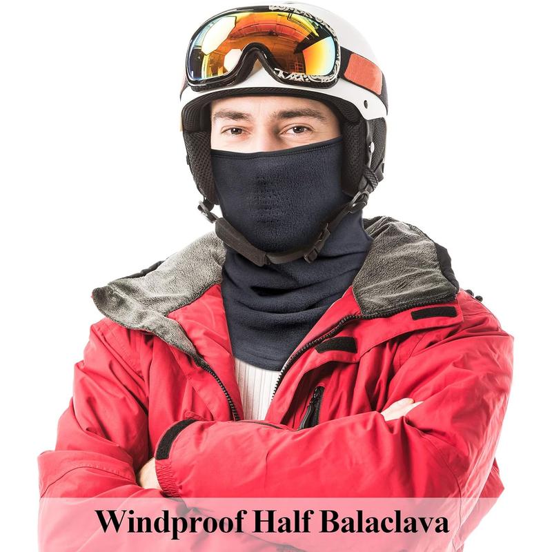 6 Pieces Winter Fleece Neck Gaiter Warmer Face Covering Windproof Half Balaclava Neck Scarf for Cold Weather Skiing